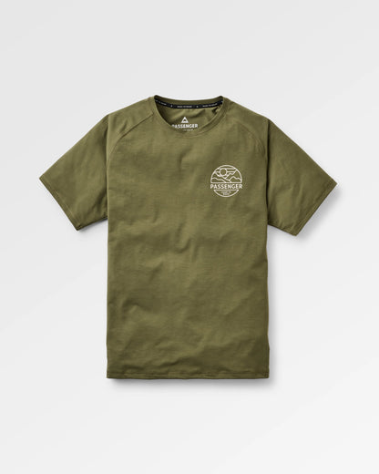 Sedona Recycled Active T-Shirt - Khaki - Flatlay
