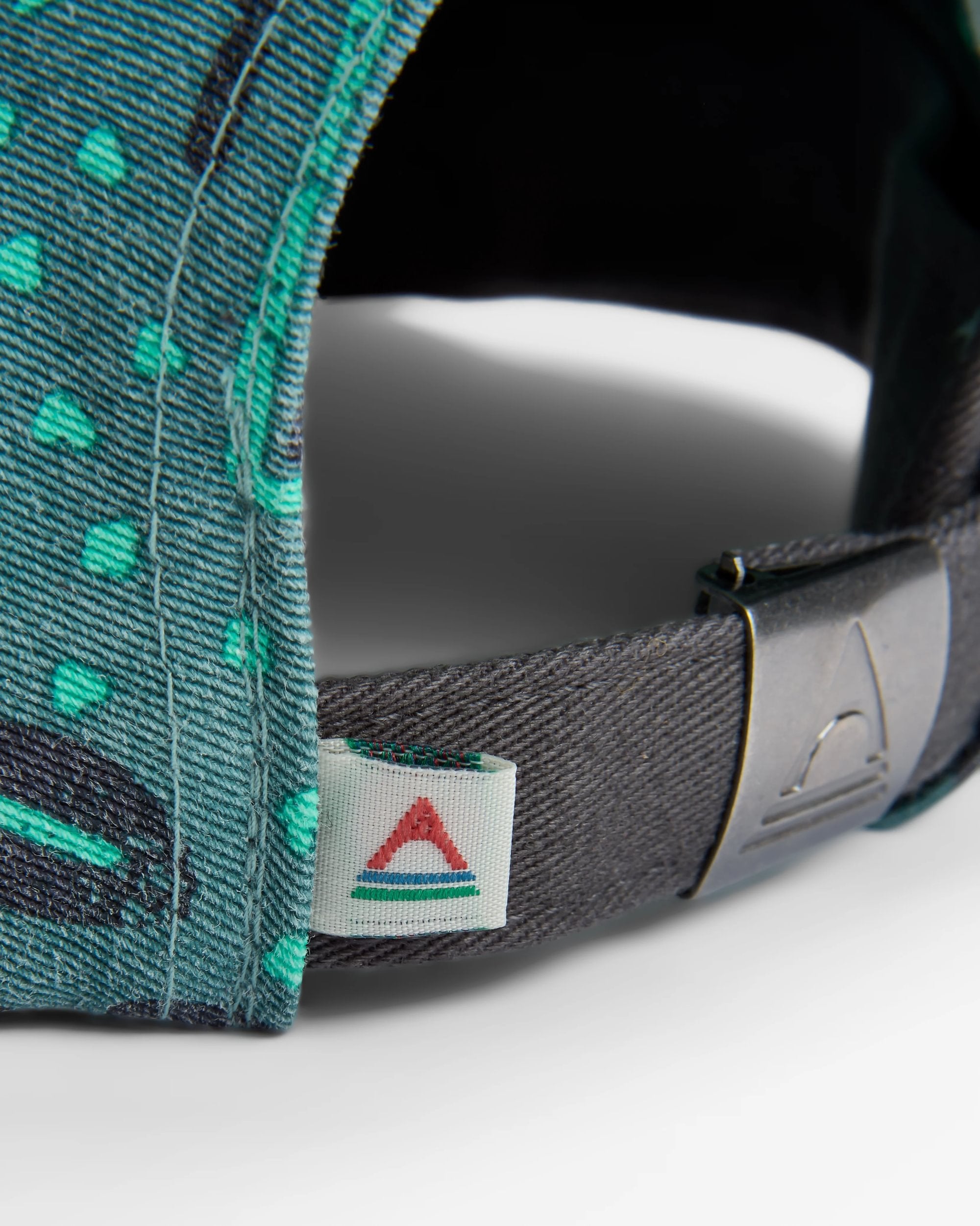 Coast Organic Cotton 5 Panel Snapback Cap - Elemental Geo Arctic - Flatlay