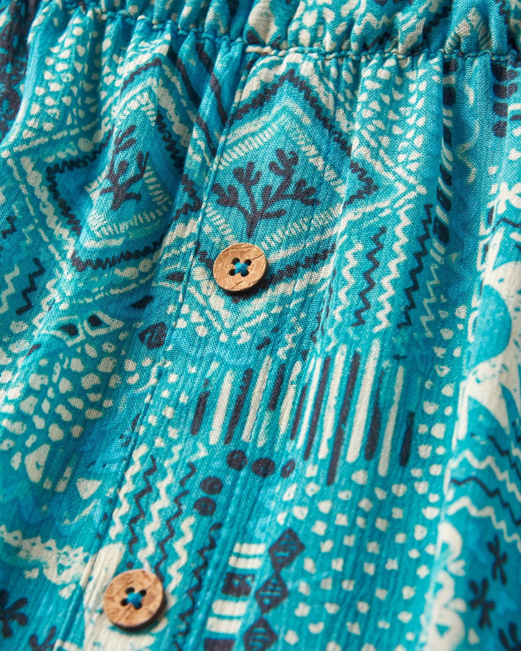 Hannah Skirt - Vintage Patchwork Blue Pool - Flatlay