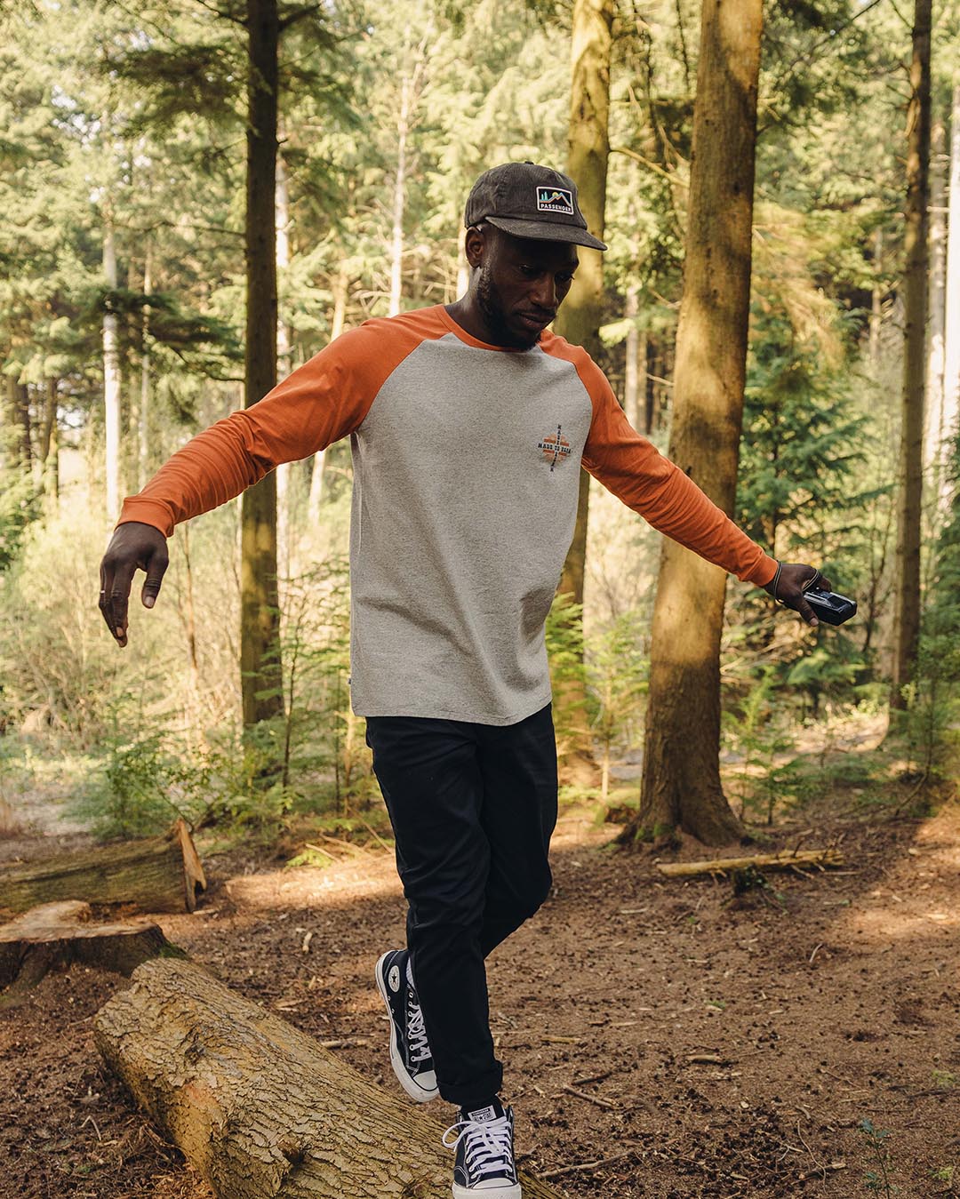 Oar Recycled Cotton Ls T-Shirt - Burnt Orange