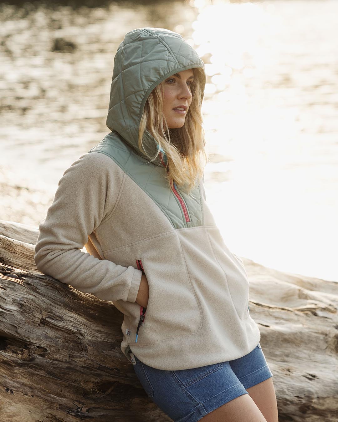 Juana Recycled Polar Hooded Fleece - Oatmeal