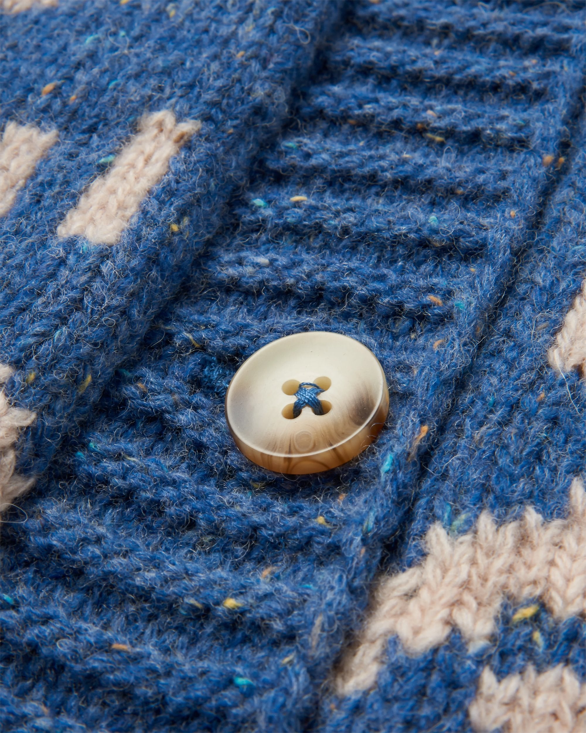 Snoozle Recycled Knitted Hooded Cardigan - Rich Navy - Flatlay