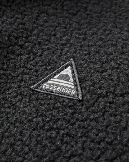 Home Full Zip Sherpa Fleece - Black - Flatlay