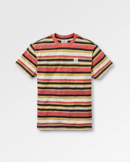 Wild Pine Stripe T-Shirt - Redwood Multi Stripe - Flatlay