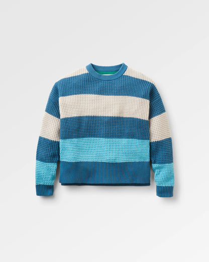 Reflection Stripey Jumper - Stormy Blue/Retro Blue  - Flatlay