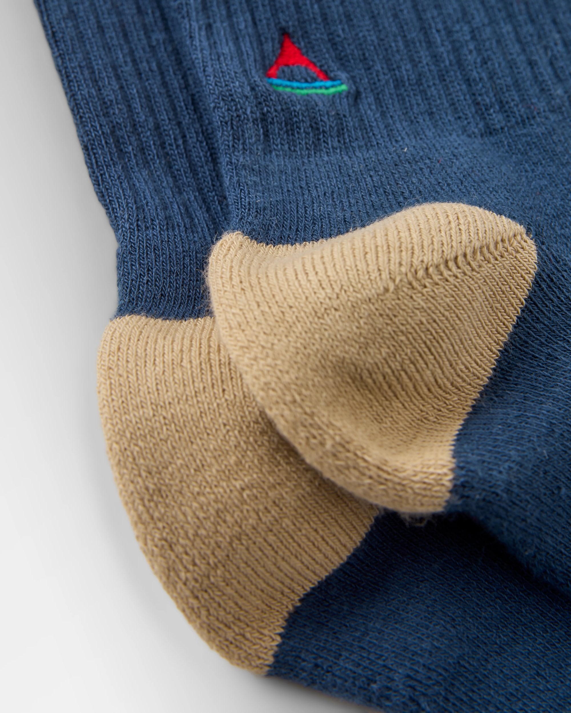 Made to Roam Graphic Crew Socks - Rich Navy - Flatlay