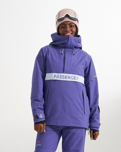 Snowscape Women's Recycled Anorak - Purple Indigo - Studio Model