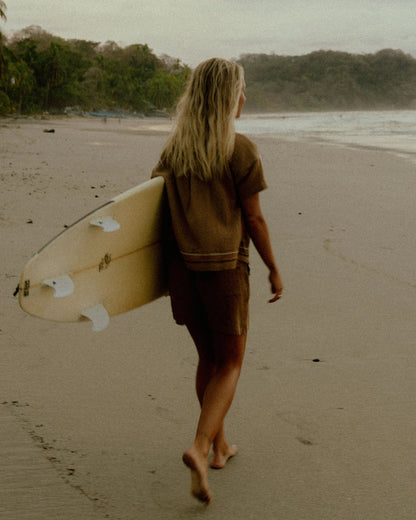 Waveney Short Sleeve Cotton Shirt - Caramel Brown - Lifestyle