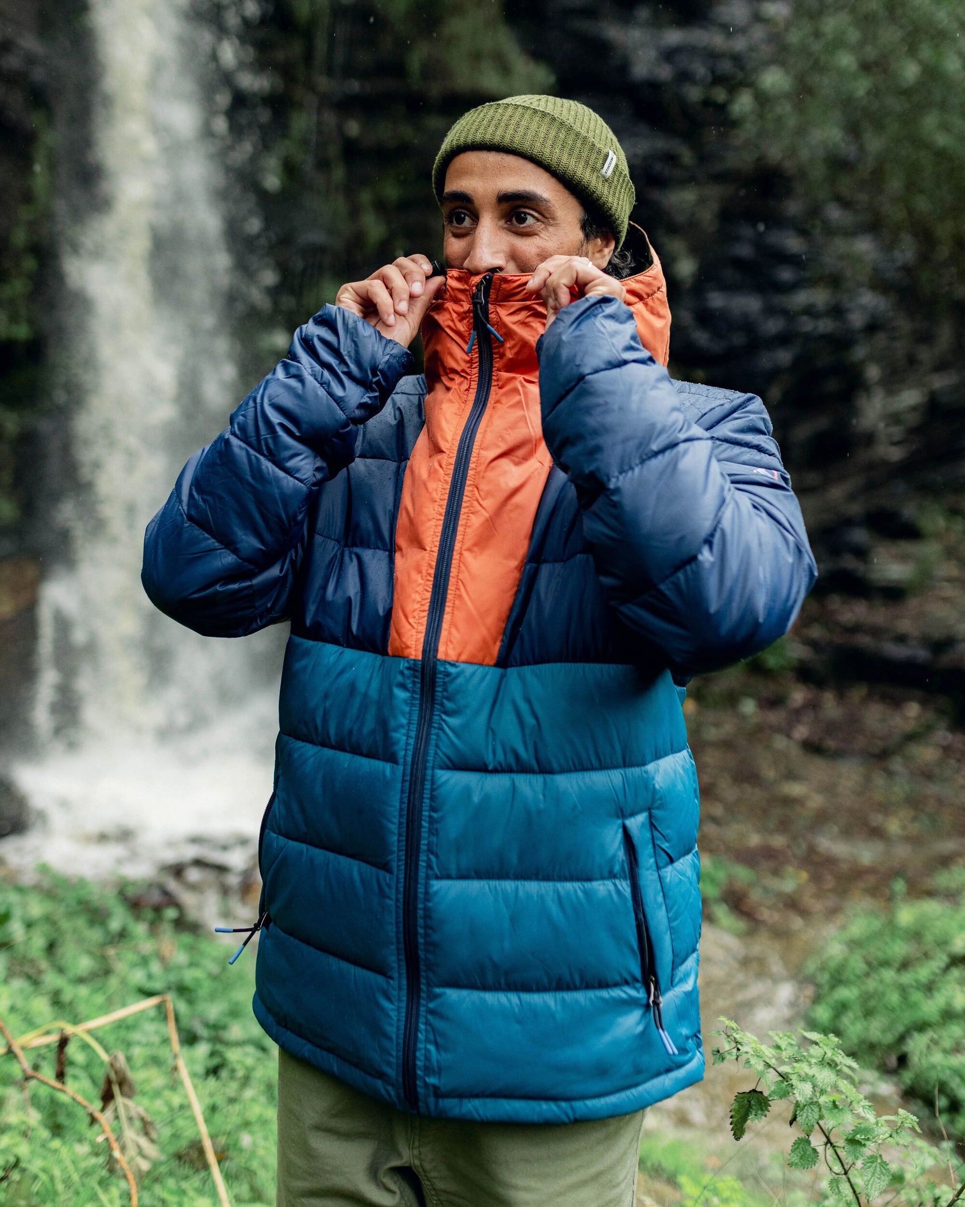 Flynn Recycled Insulated Jacket - Rich Navy/ Burnt Orange