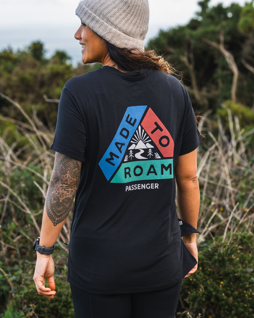Aurora Recycled Active T-Shirt - Black - Lifestyle