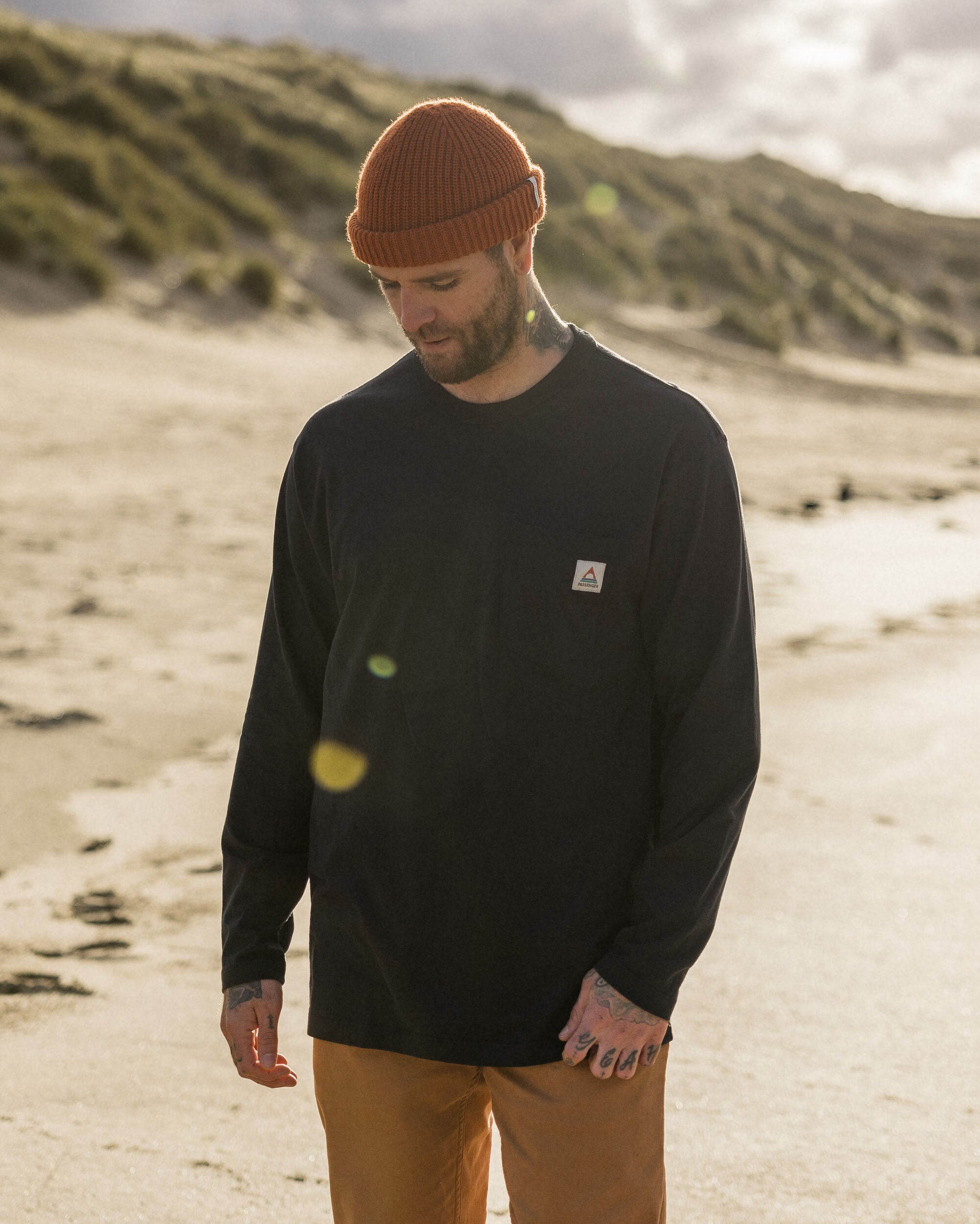 Heritage Recycled Relaxed Fit LS T-Shirt - Black - Lifestyle