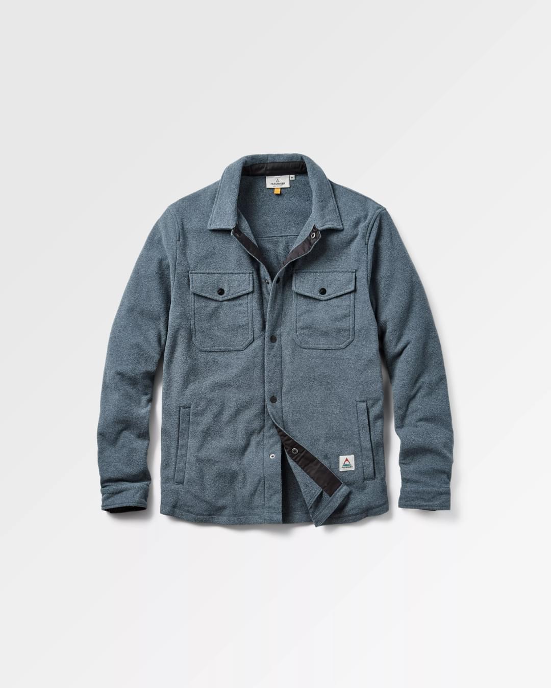 Maple Polar Recycled Fleece Shirt - Navy Marl - Flatlay