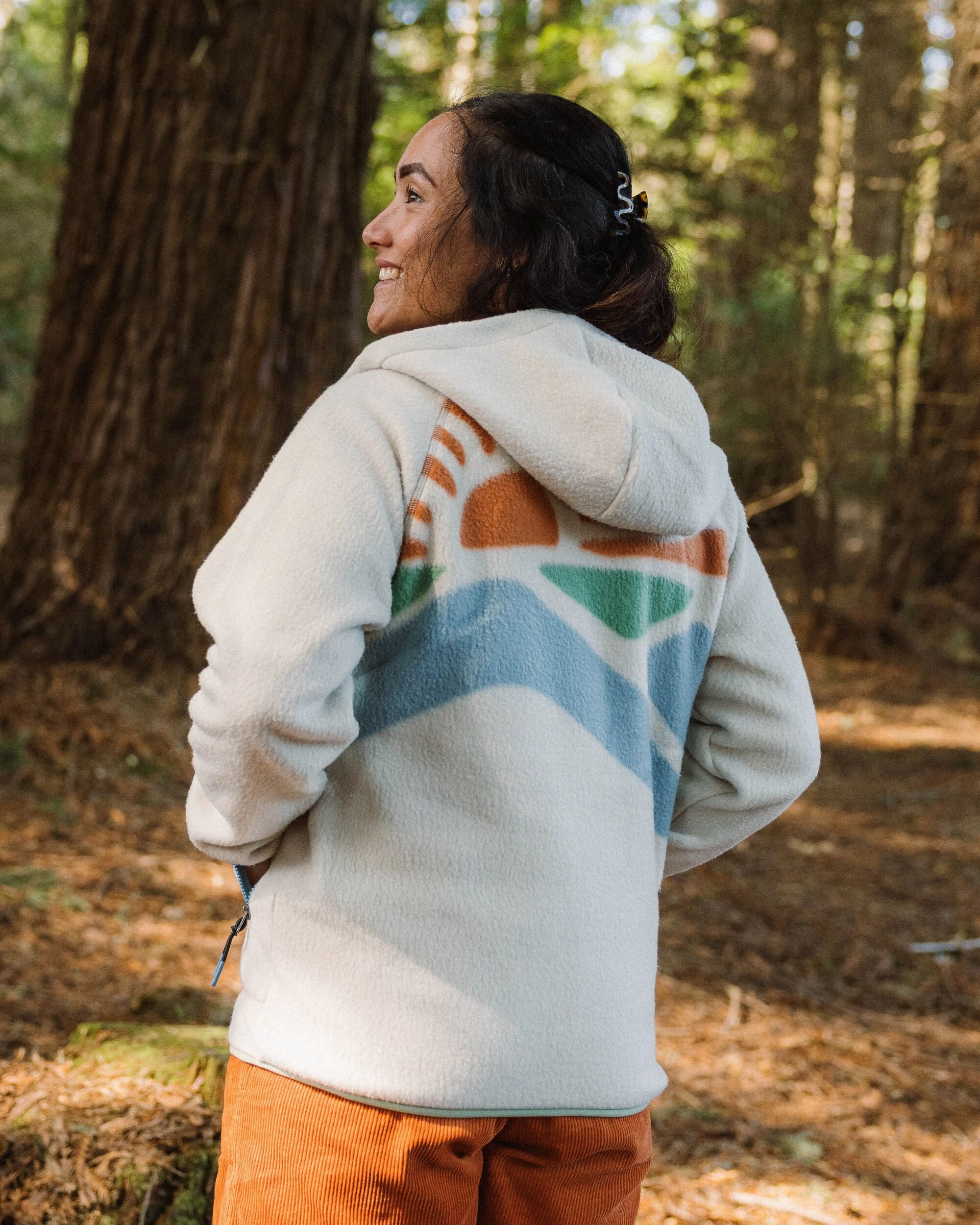 North Coast Vista Full Zip Recycled Sherpa Fleece - Oatmeal - Lifestyle