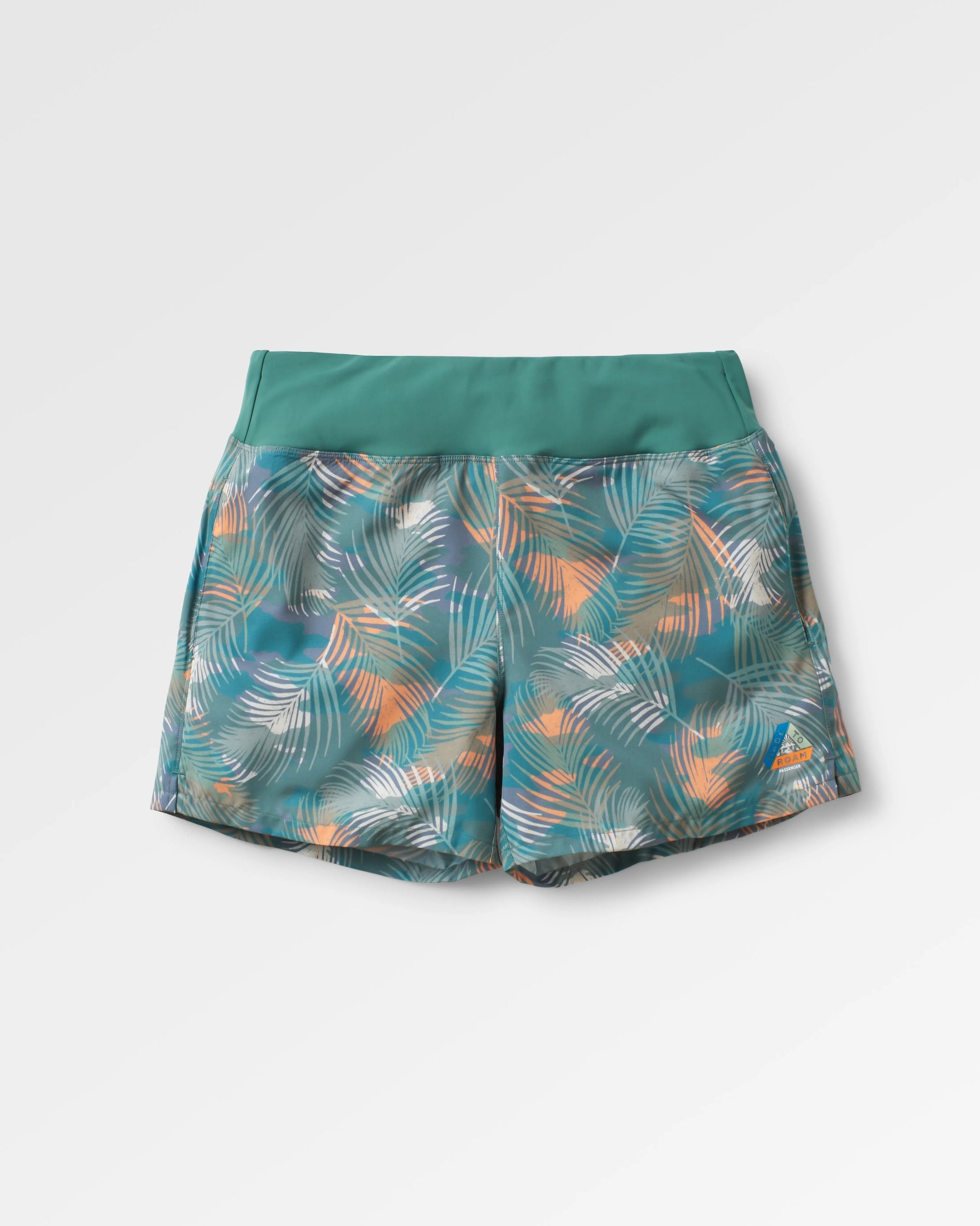 Roundtrip Recycled All Purpose Trail Short - Palm Camo Deep Sea - Flatlay