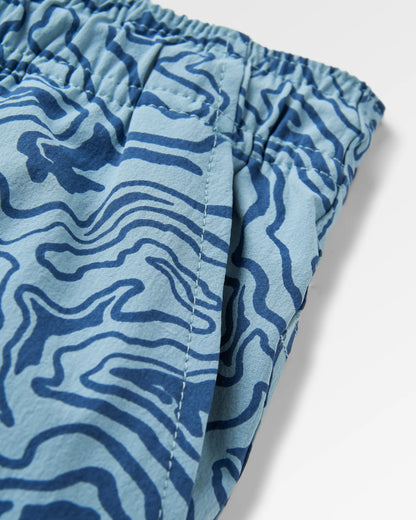 Drifter Beach Lined Short - Strata Swirl Arctic - Flatlay
