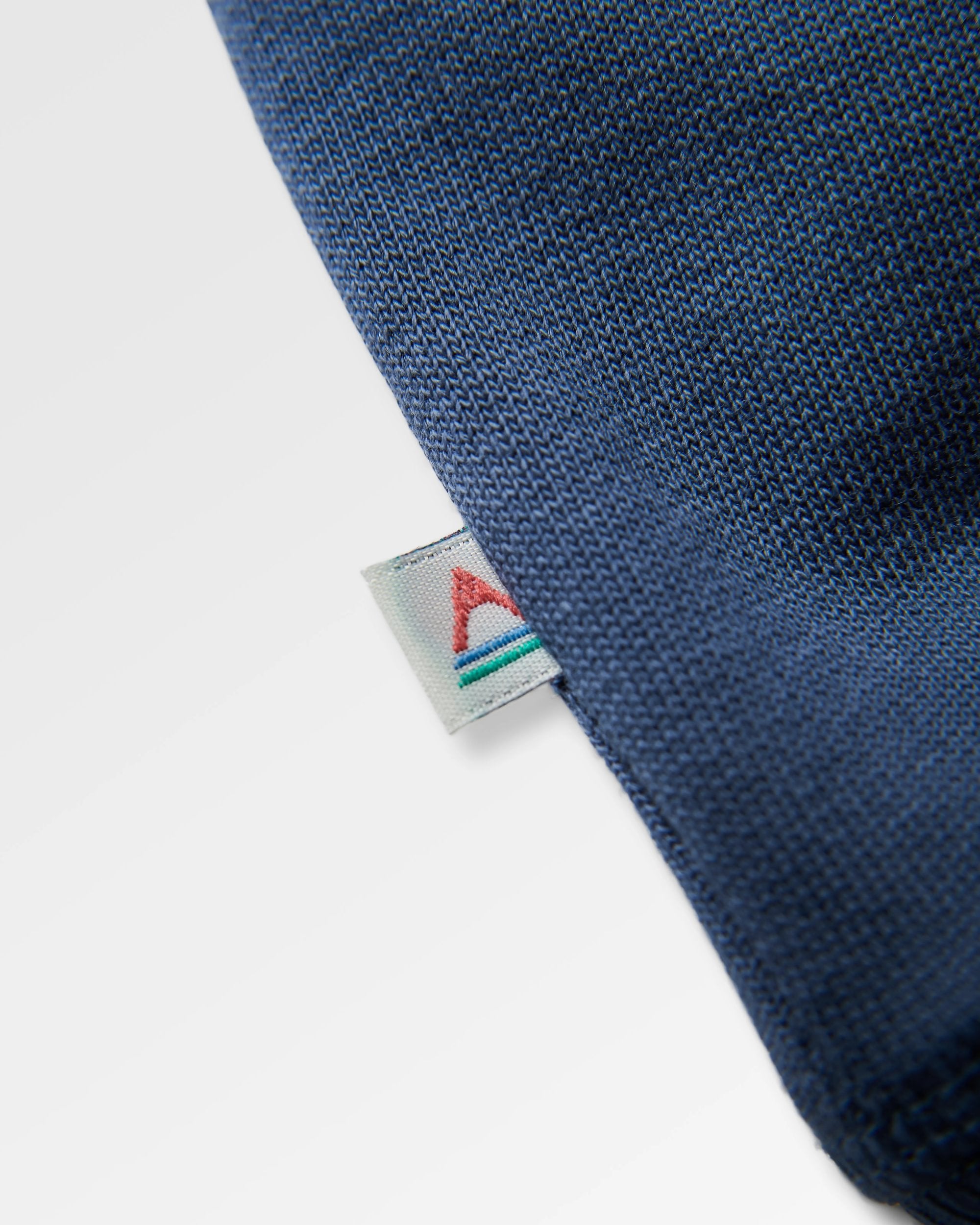 Patch Recycled Cotton Sweatshirt - Rich Navy - Flatlay