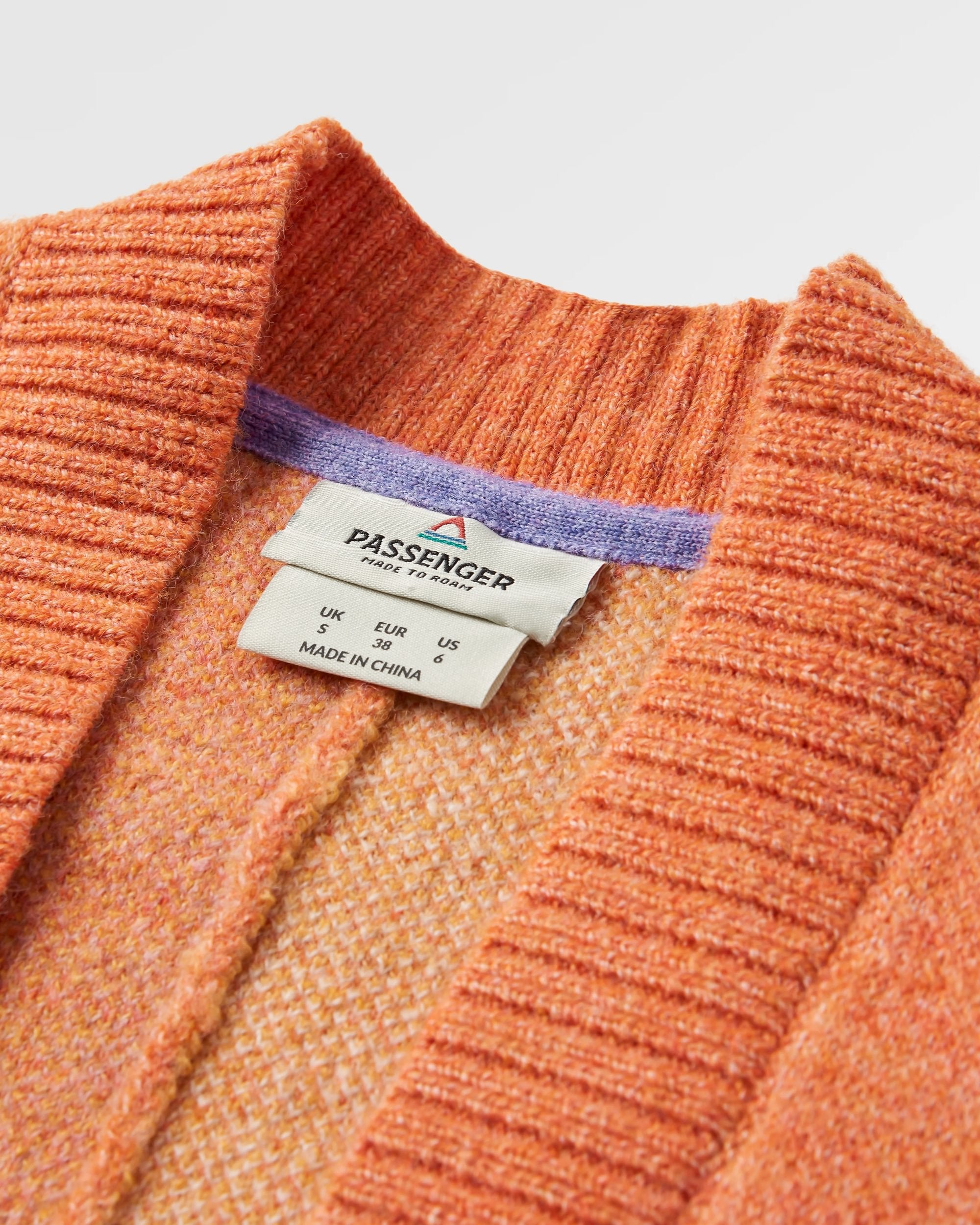 Scenic Recycled Long Knitted Cardigan - Scenic Sunrise Orange - Flatlay
