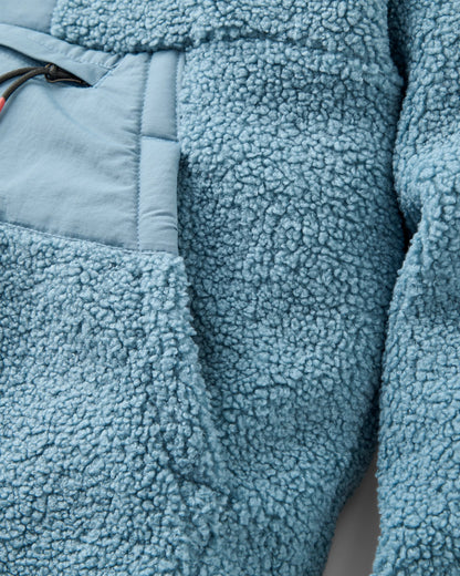 Woodland 1/2 Zip Sherpa Fleece - Stormy Blue  - Flatlay