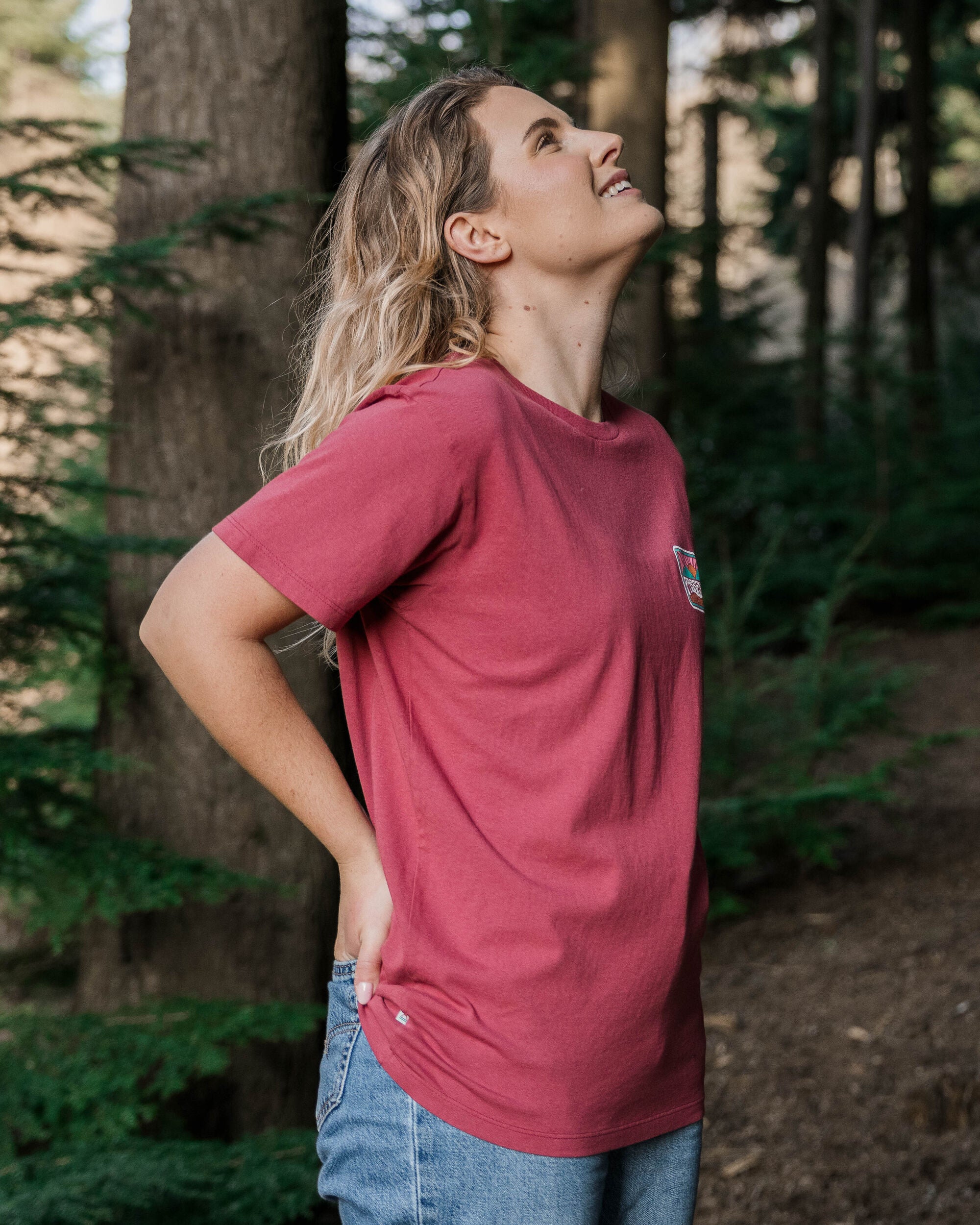 Golden Hour Recycled Cotton T-Shirt - Earth Red - Lifestyle