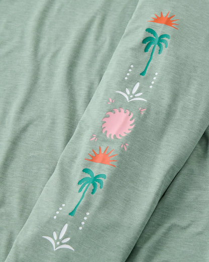 Sunvale Lightweight UPF50 LS T-Shirt - Pistachio Marl - Flatlay