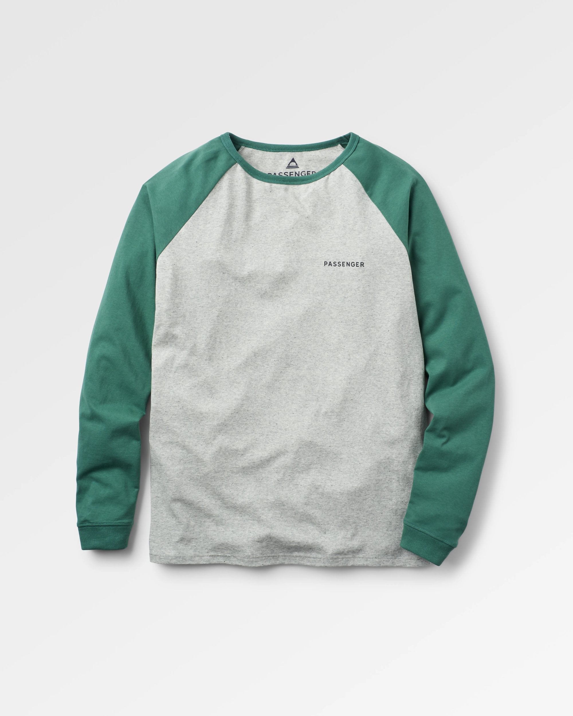 Made To Roam Recycled LS T-Shirt - Grey Marl - Flatlay