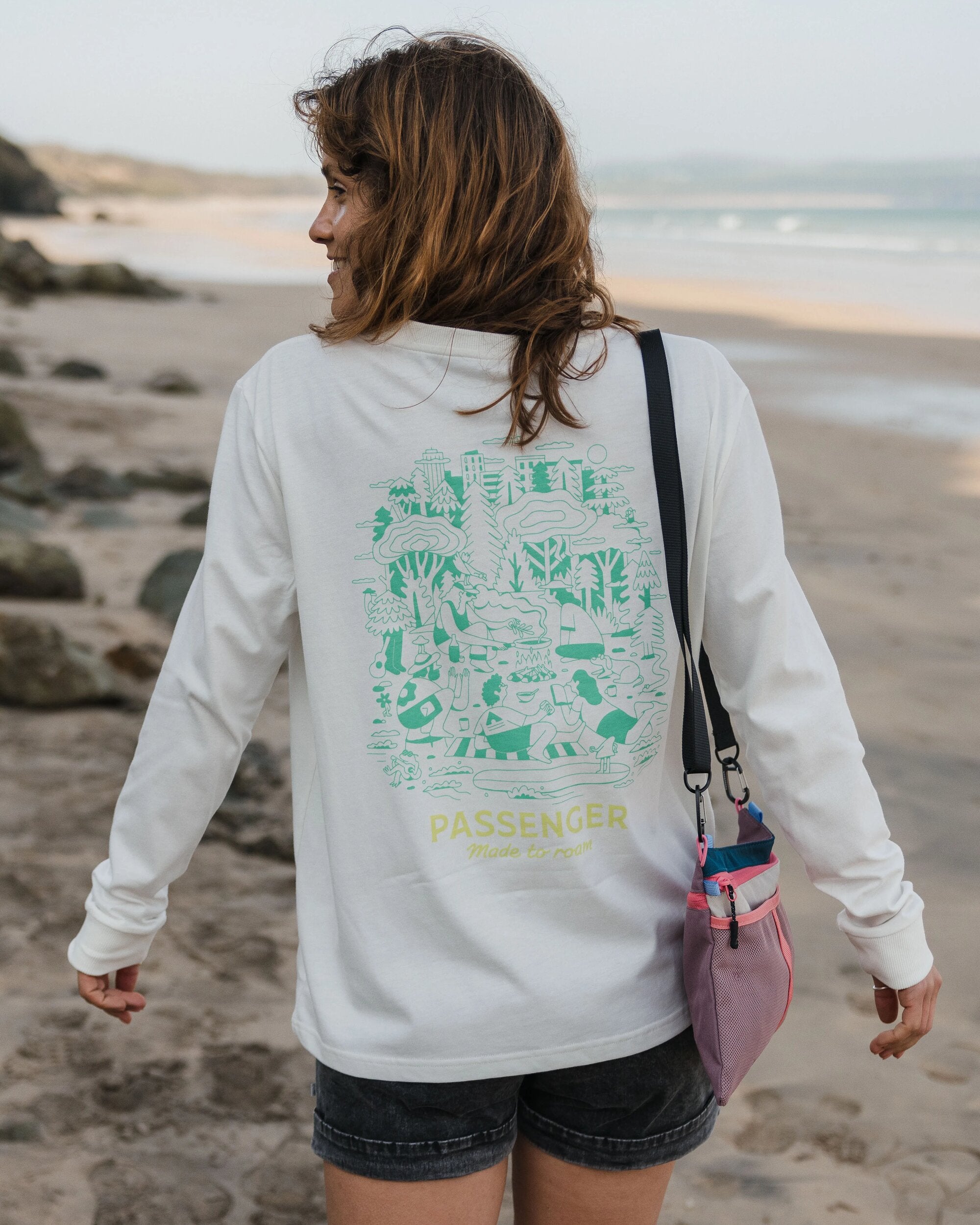 Better Outside Organic Cotton Oversized LS T-Shirt - Marshmallow - Lifestyle