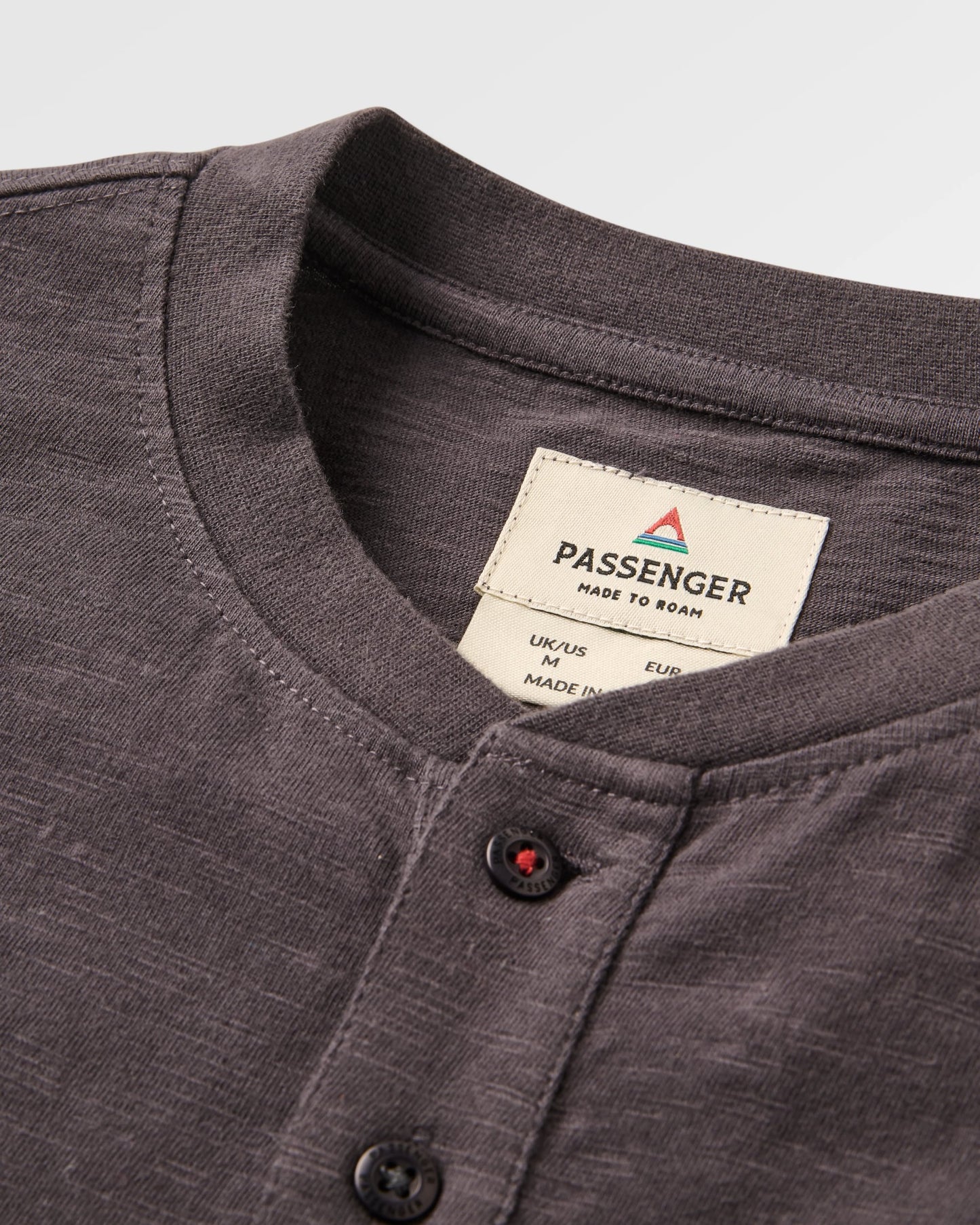 Headland LS Slub Henley - Faded Black - Flatlay