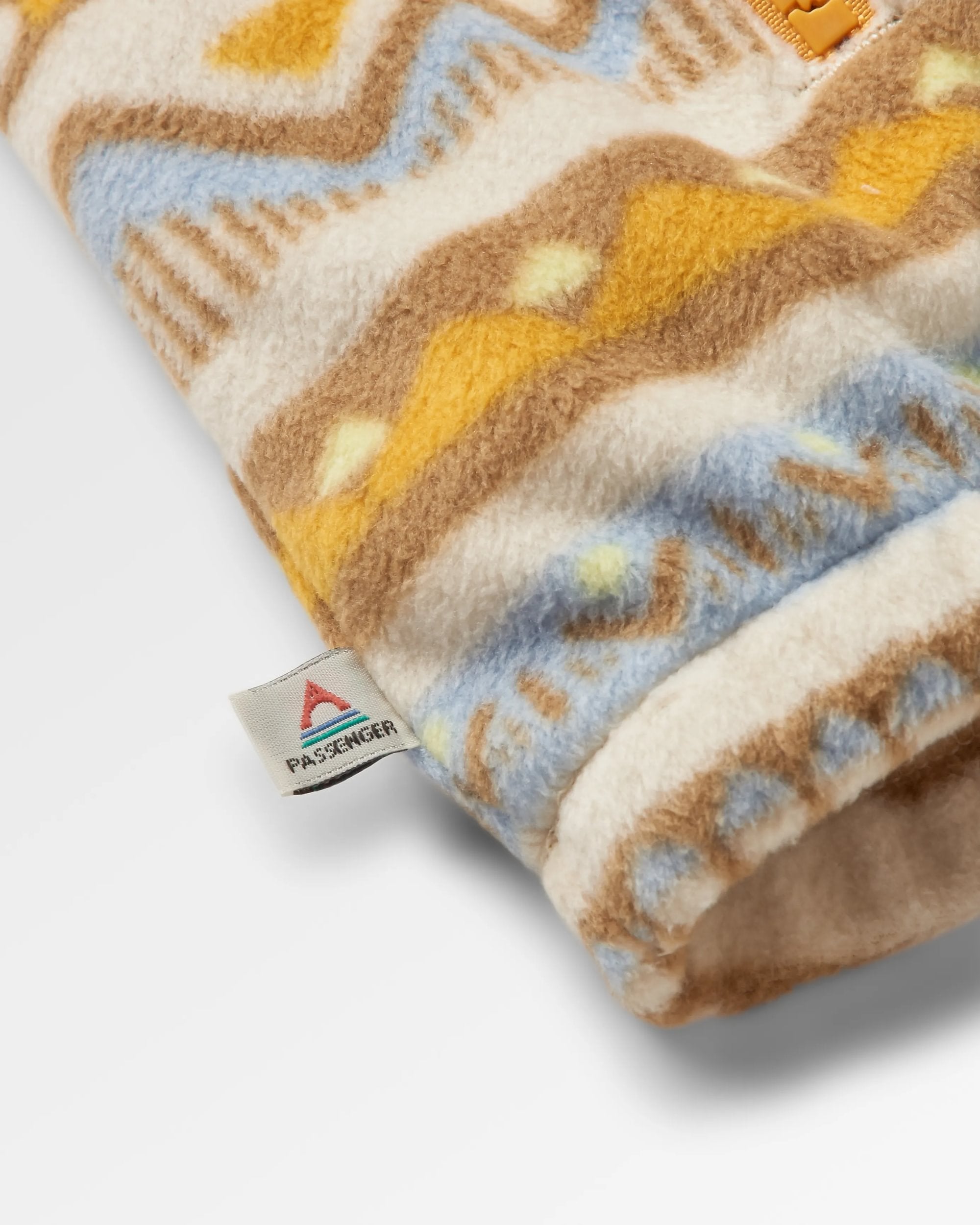 Ayla Recycled Fleece - Mountain Geo Birch - Flatlay