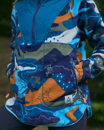 Juana Recycled Polar Hooded Fleece - Adventure Tidal Blue - Lifestyle