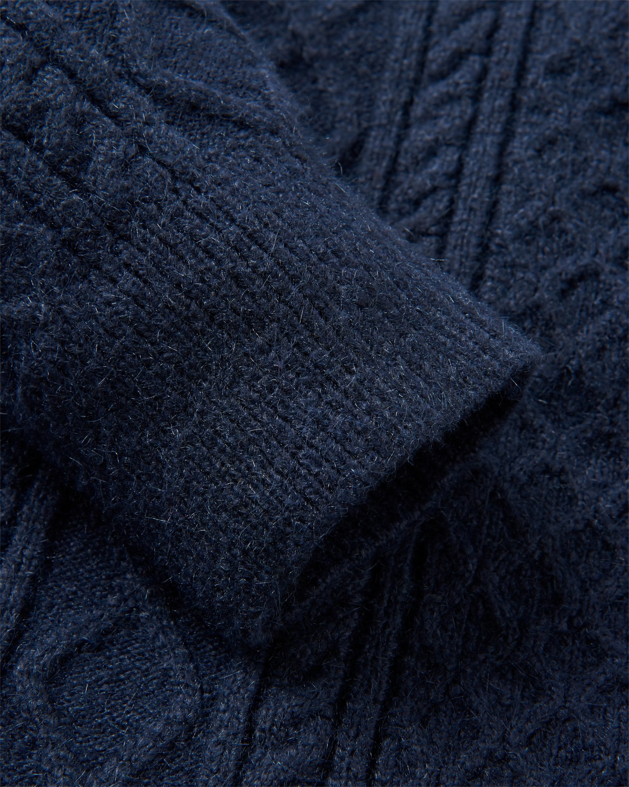 Sandbar Cable Knitted Jumper - Rich Navy - Flatlay