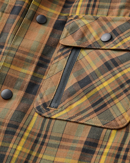 Fogline Overshirt - Toffee/Dusty Olive Check - Flatlay