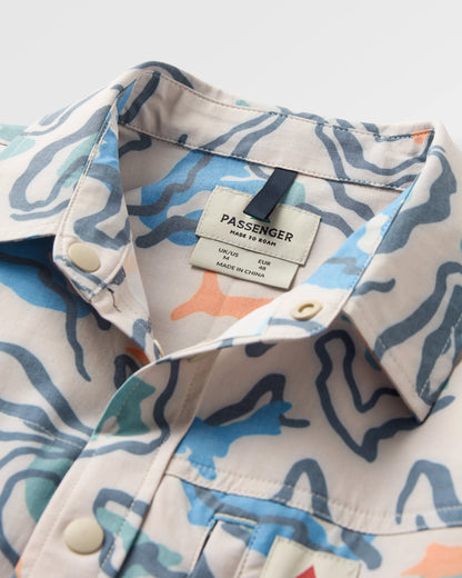 Traveller Short Sleeve Stretch Shirt - Abstract Strata Multi