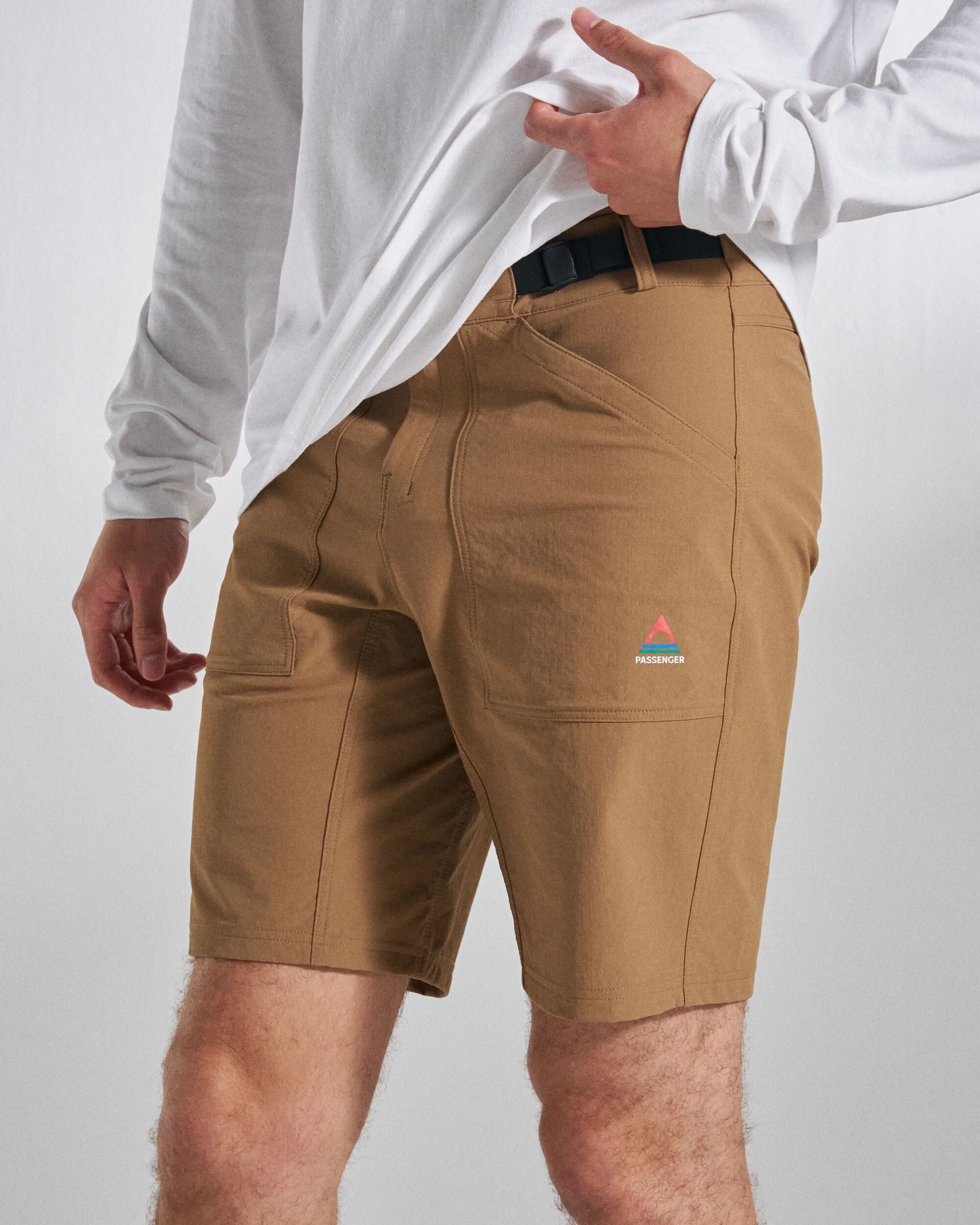 Ridescape Men's Active Short - Caramel Brown - Studio Model