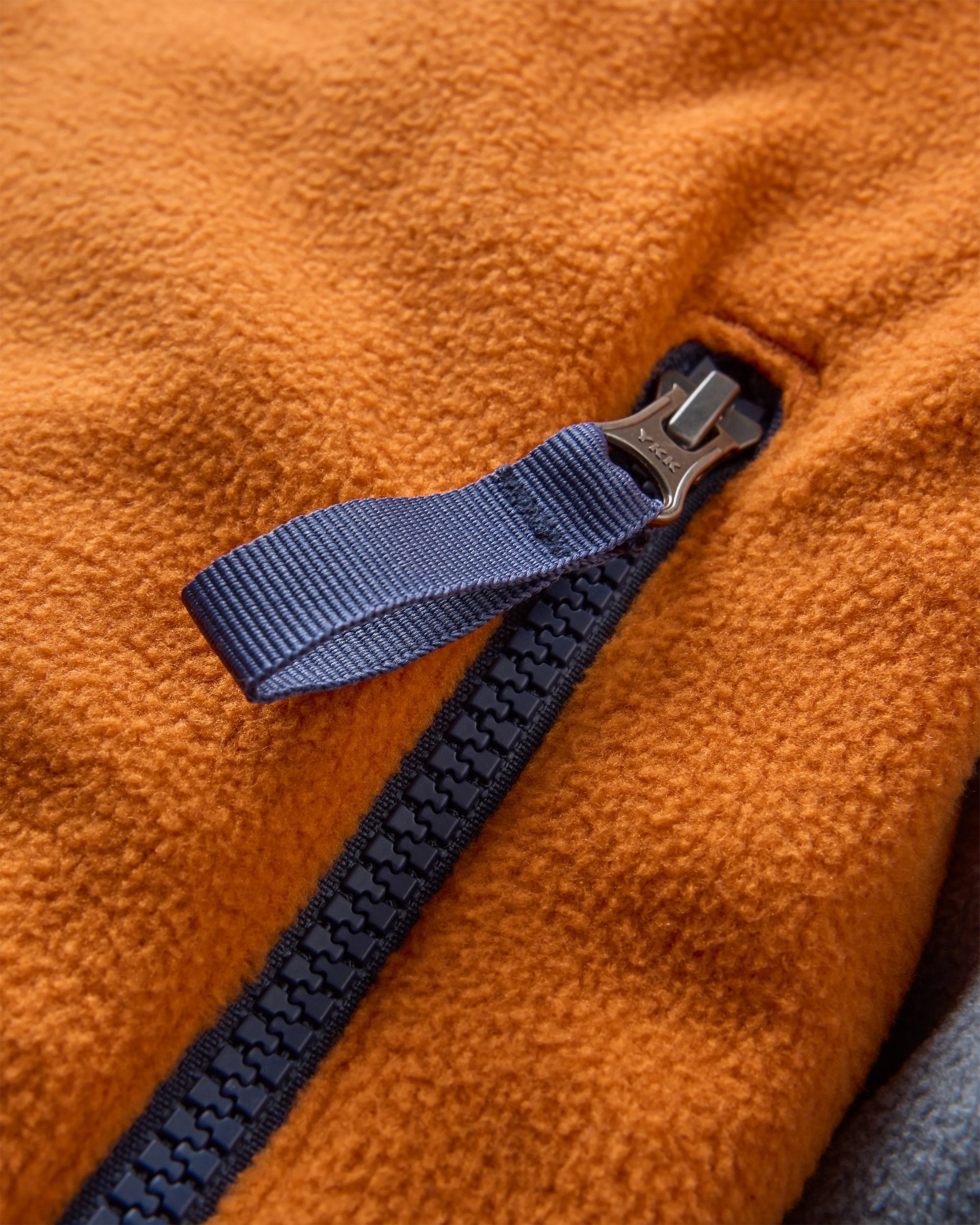 Set Off Recycled Polar 1/4 Zip Fleece - Sunset Orange/Storm Grey - Flatlay