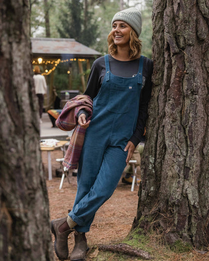 Meadows Organic Cotton Cord Dungarees - Tidal Blue - Lifestyle