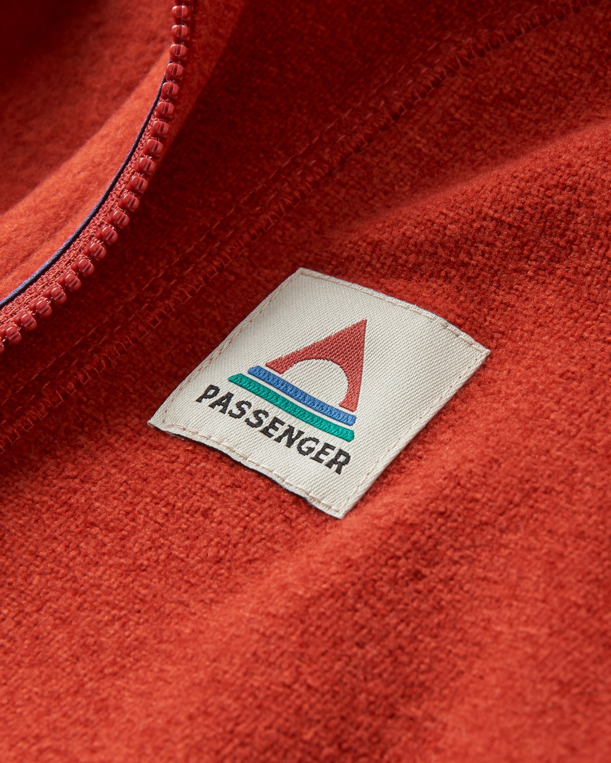 Pinegrove Recycled Polartec® Fleece Hoodie - Red Ochre - Flatlay