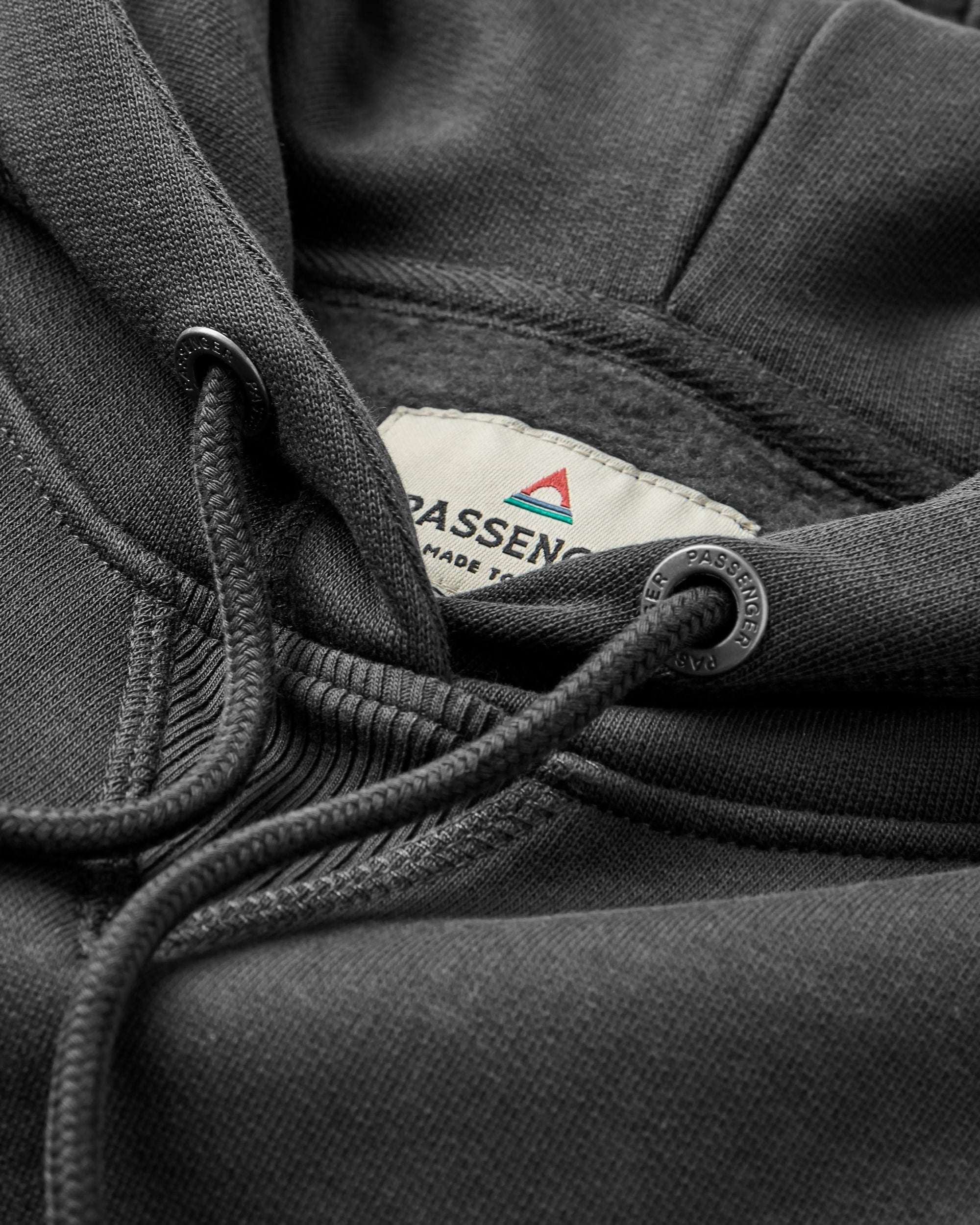 Roamer Recycled Cotton Hoodie - Black - Flatlay