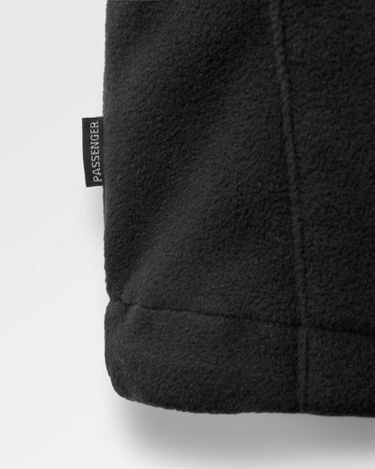Woodland Hooded 1/2 Zip Polartec® Fleece - Black - Flatlay