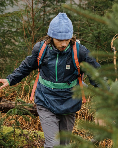 Gusto Recycled Windshell Smock - Rich Navy/Dark Denim