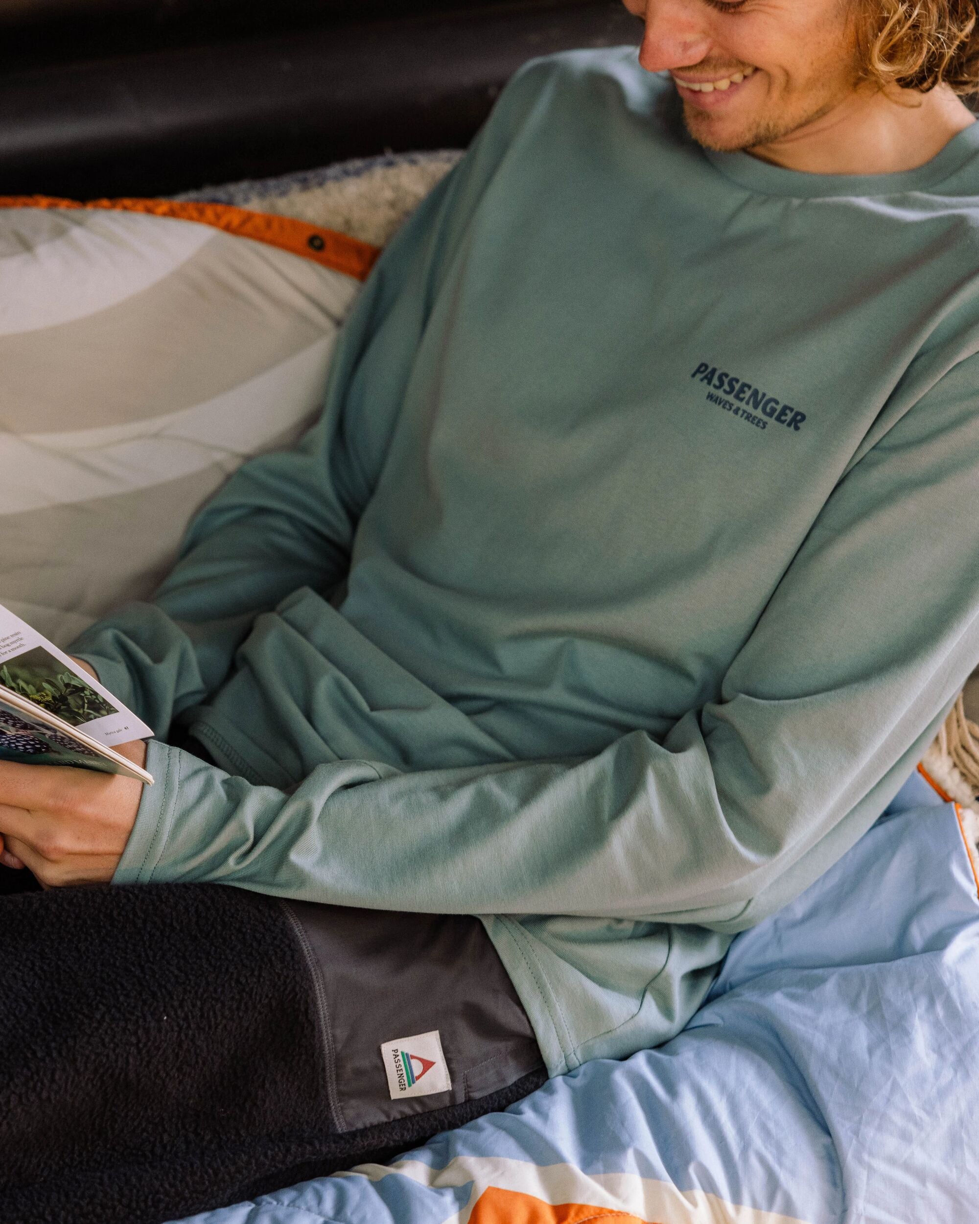 Waves & Trees Organic Cotton LS T-Shirt - Stormy Sea - 