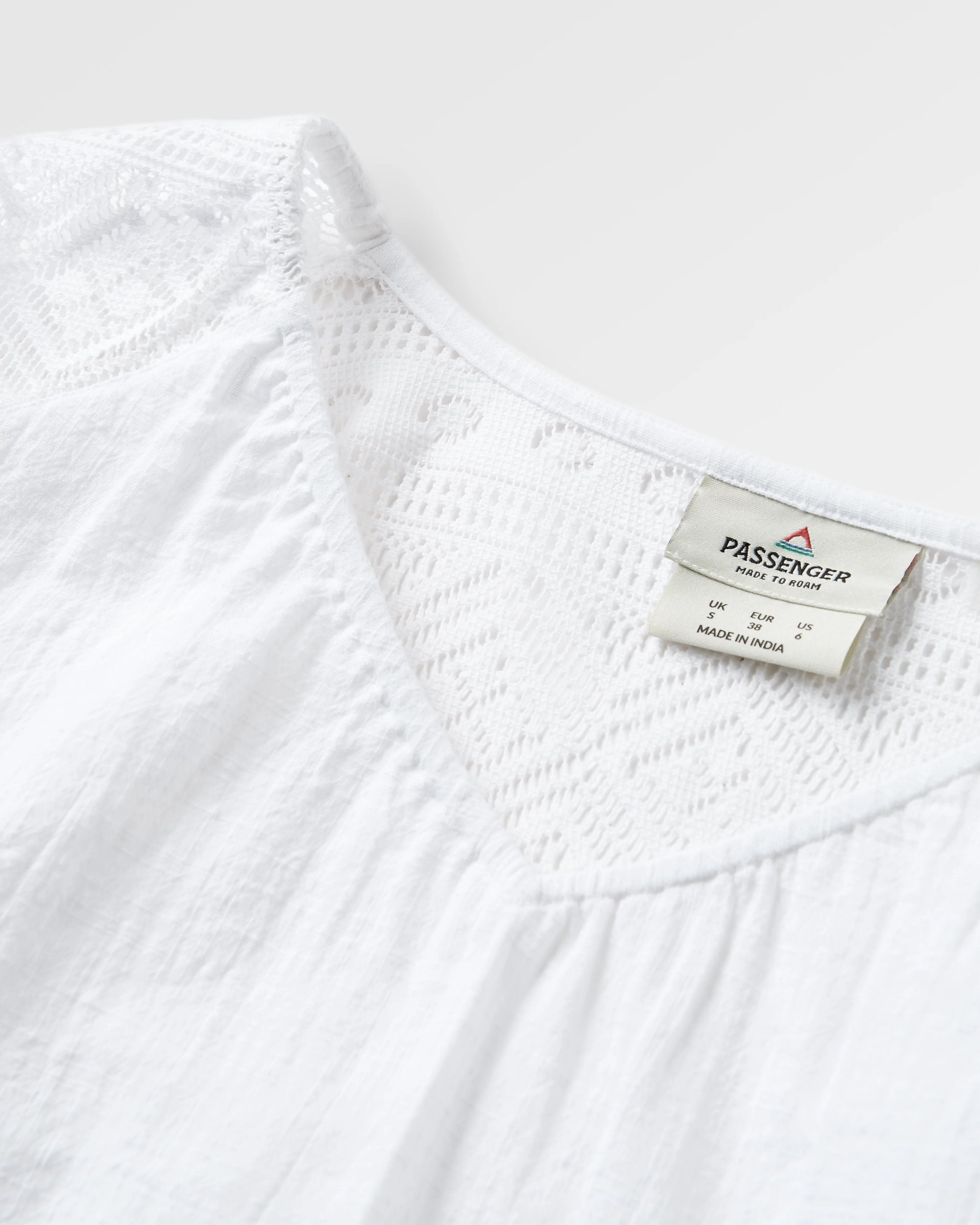 Flurry LS Woven Top - White - Flatlay