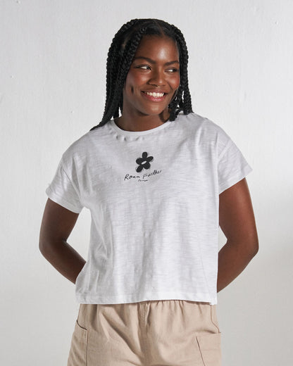 Roam Further T-Shirt - White - Studio Model