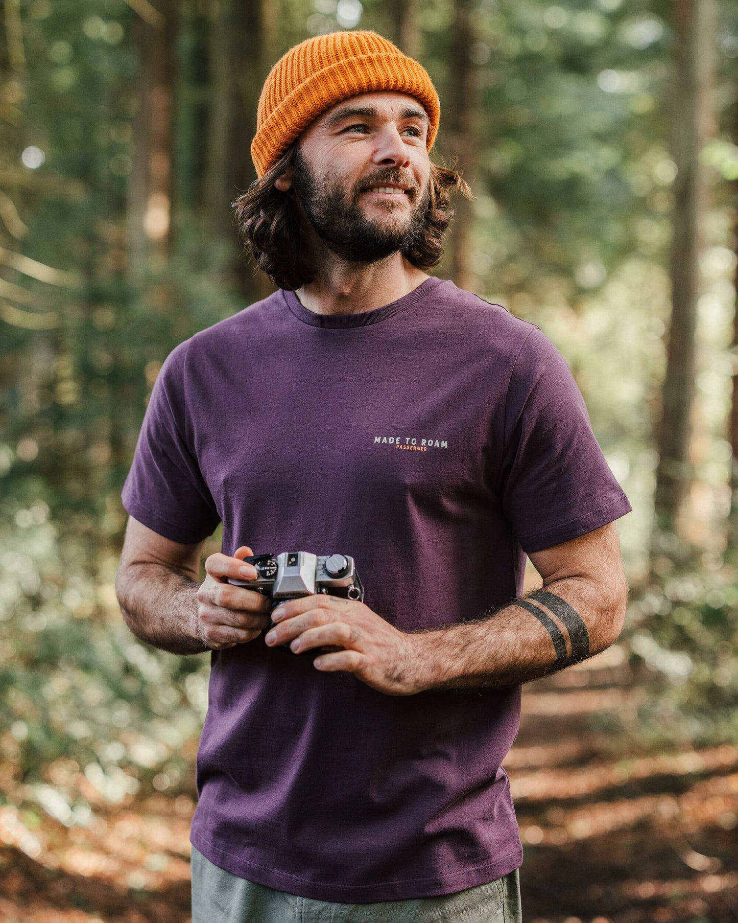 Open Road Recycled Cotton T-Shirt - Deep Plum