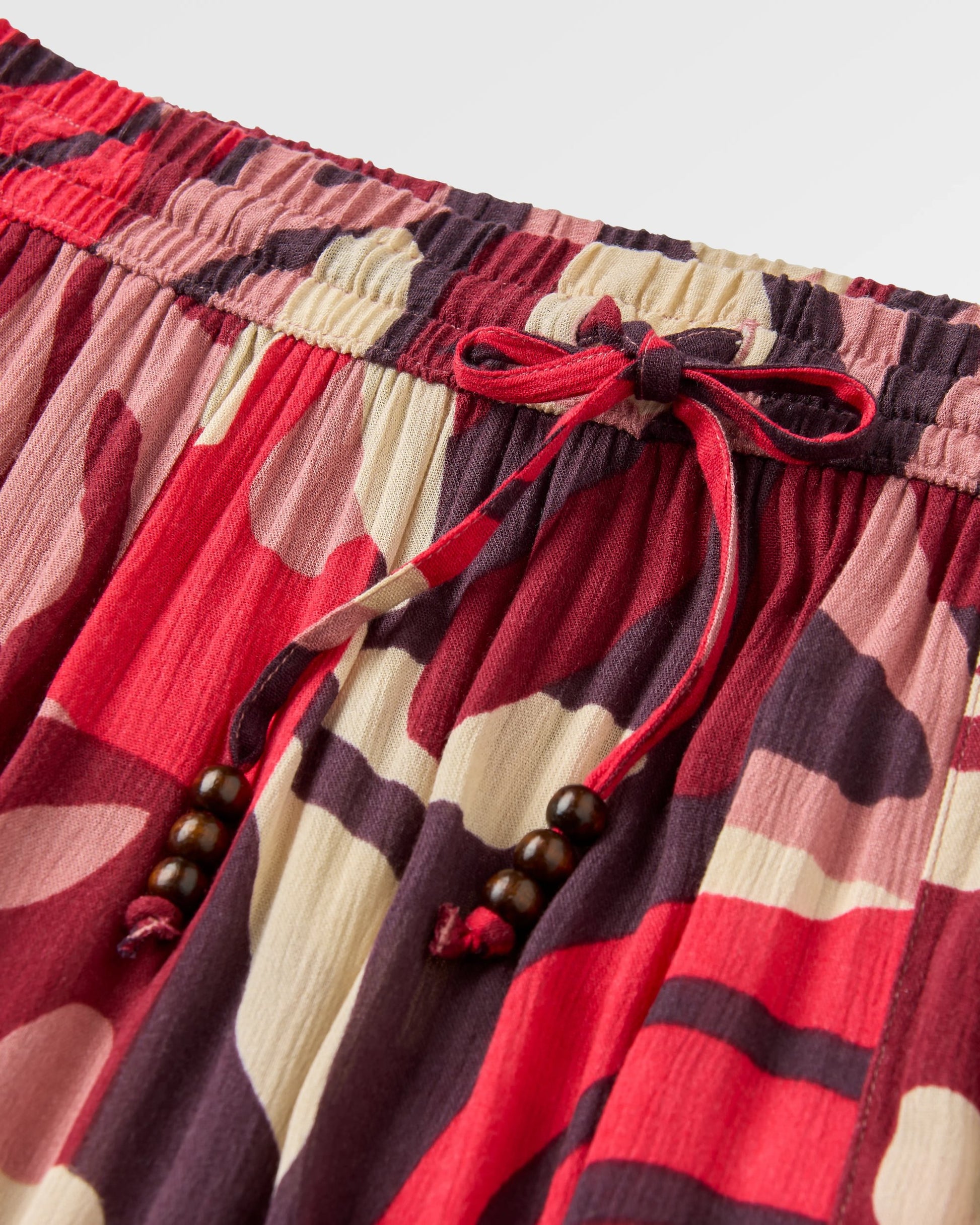 Zephyr Woven Maxi Skirt - Mountain Foliage Cranberry - Flatlay