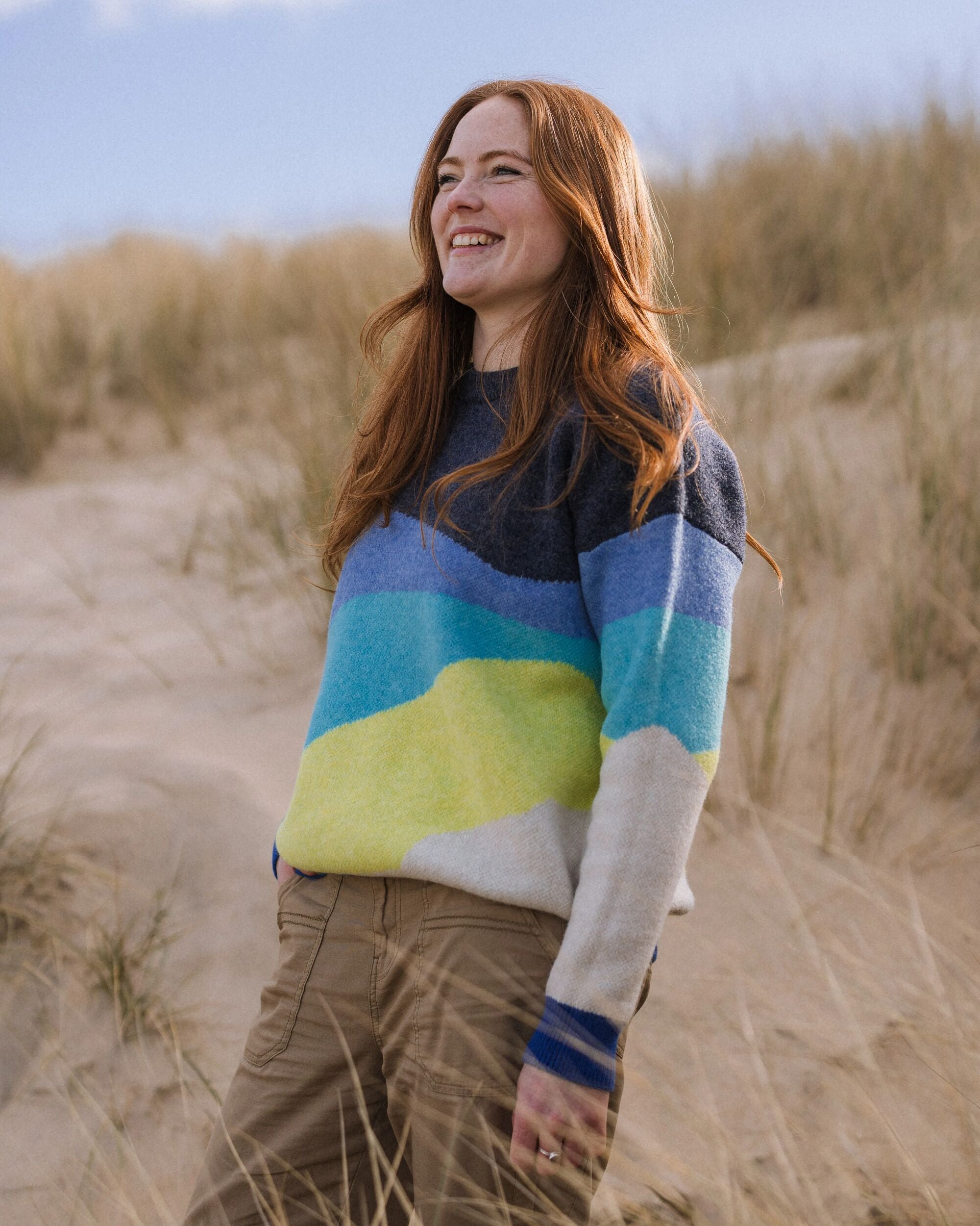 Scenic Recycled Knitted Jumper - Scenic Azure Blue - Lifestyle