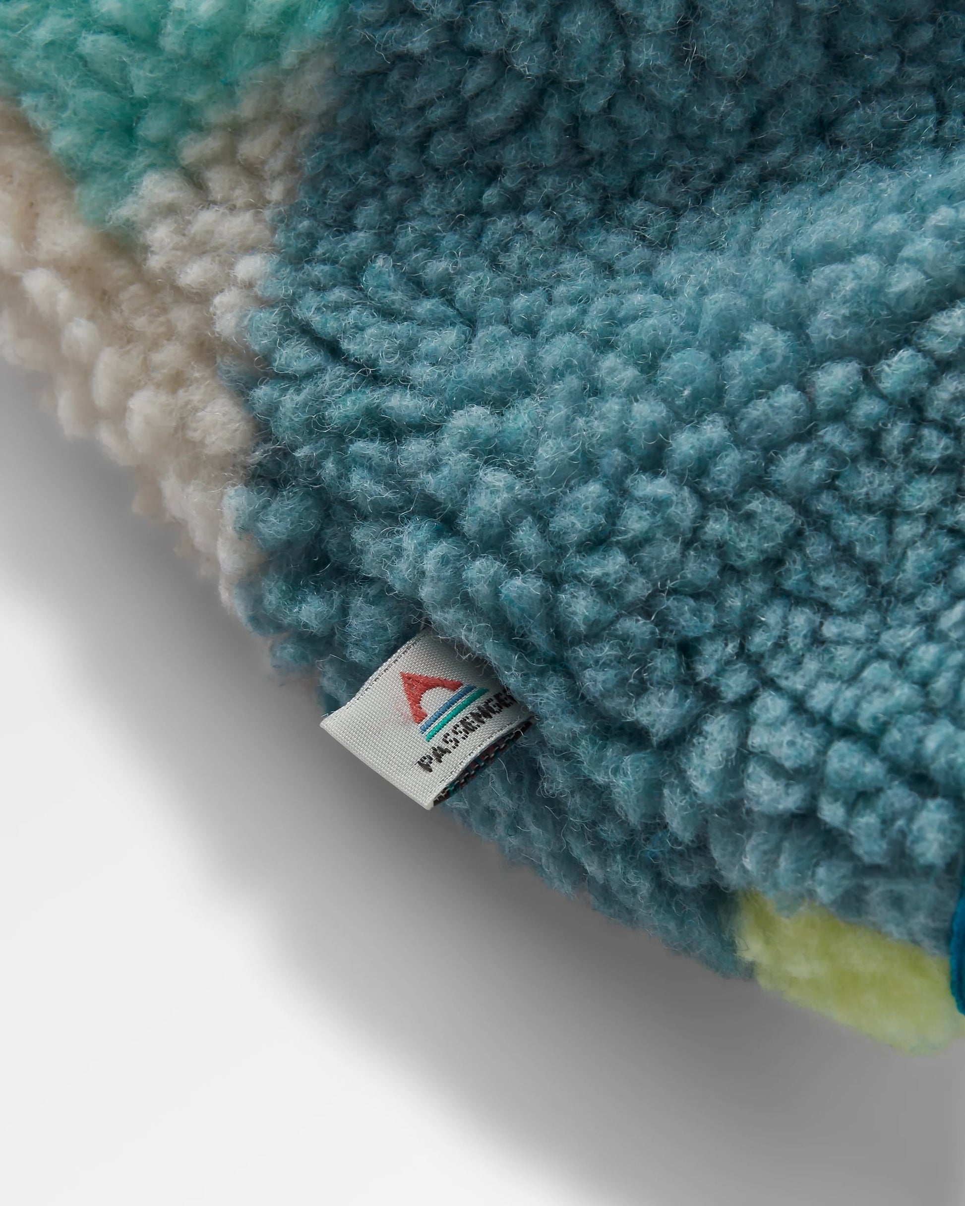 Sefton Recycled Deep-Pile Sherpa Fleece - Vista Patchwork Aqua