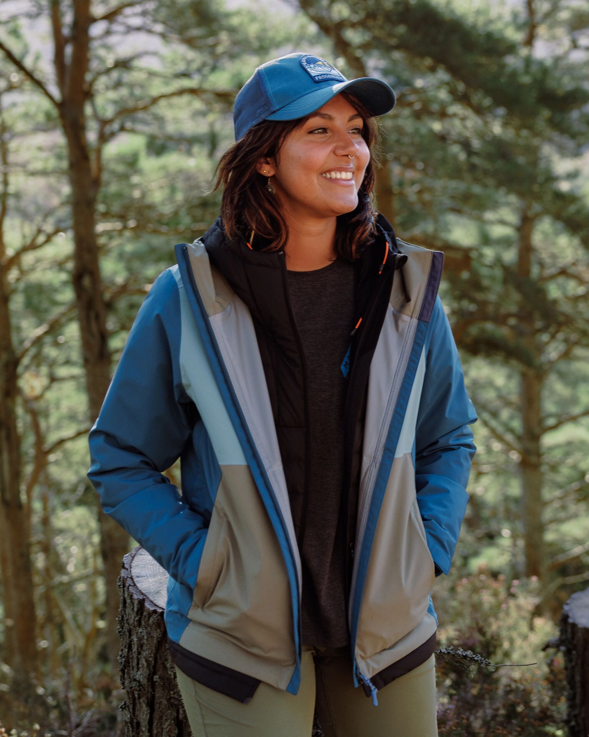 Rainstorm Recycled Waterproof Jacket - Tidal Blue/Arctic/Dusty Olive - Lifestyle