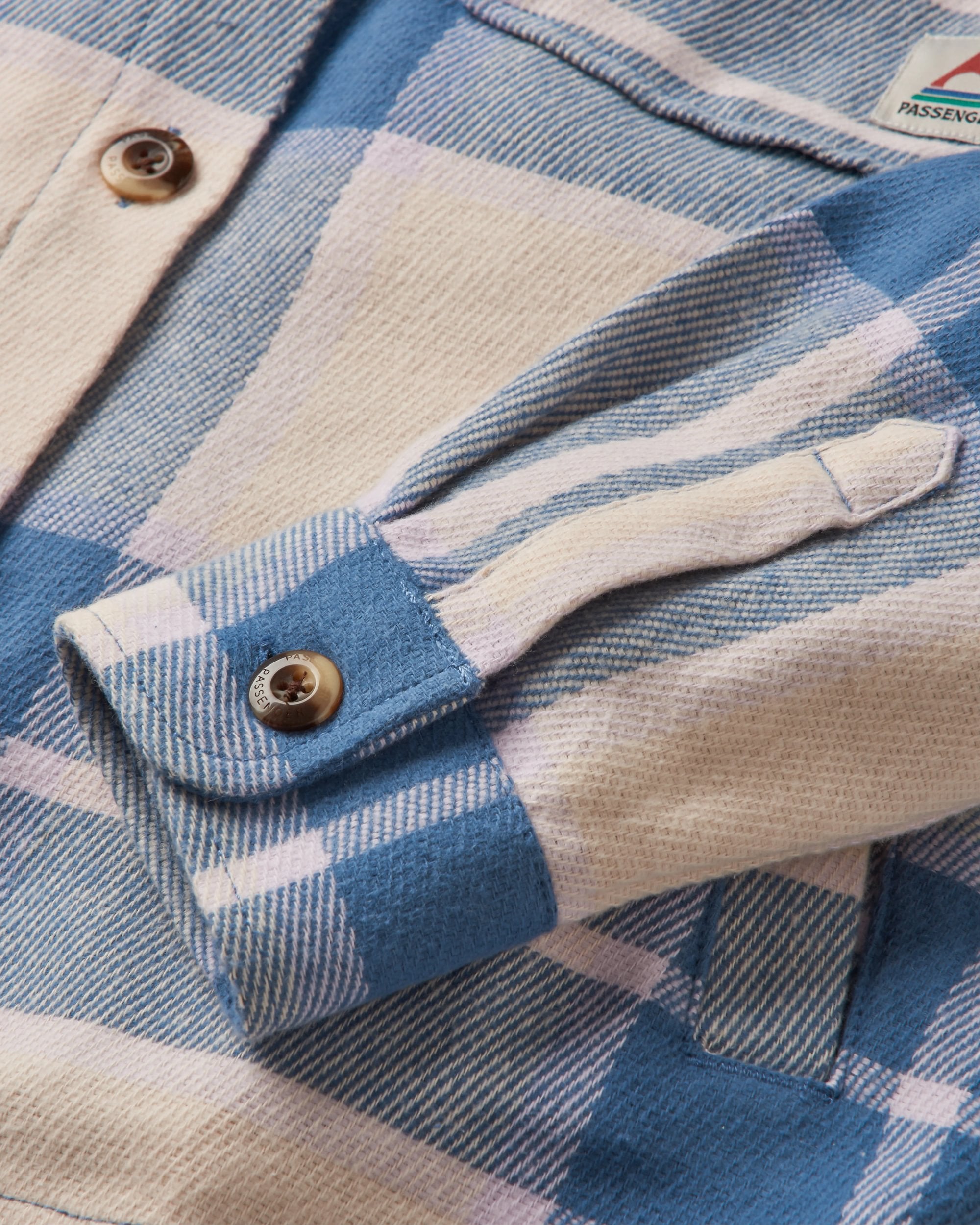 Stella Organic Cotton LS Shirt - Provincial Blue Check - Flatlay