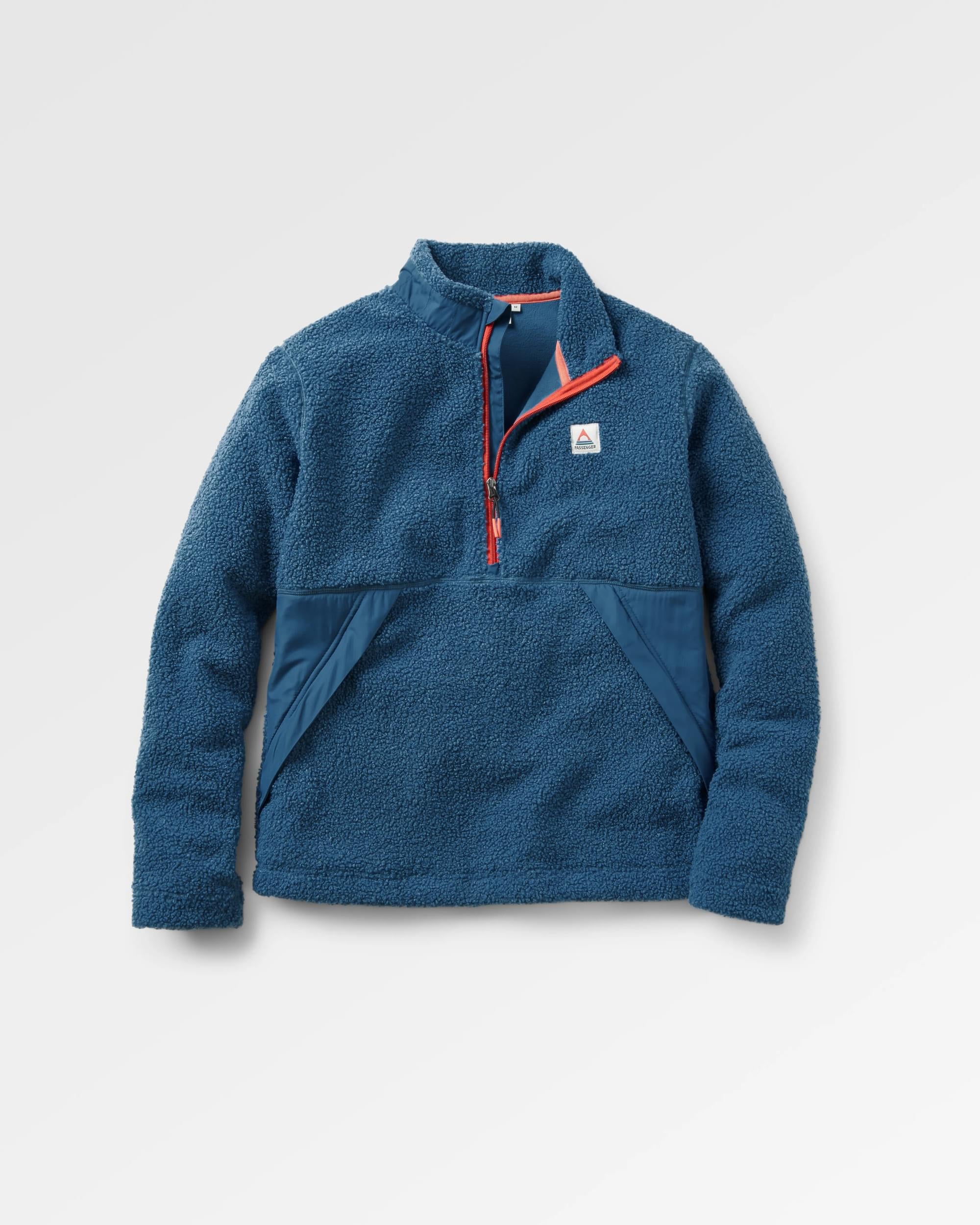 Muse Recycled Polar-Lined Sherpa Fleece - Blue Steel - Flatlay