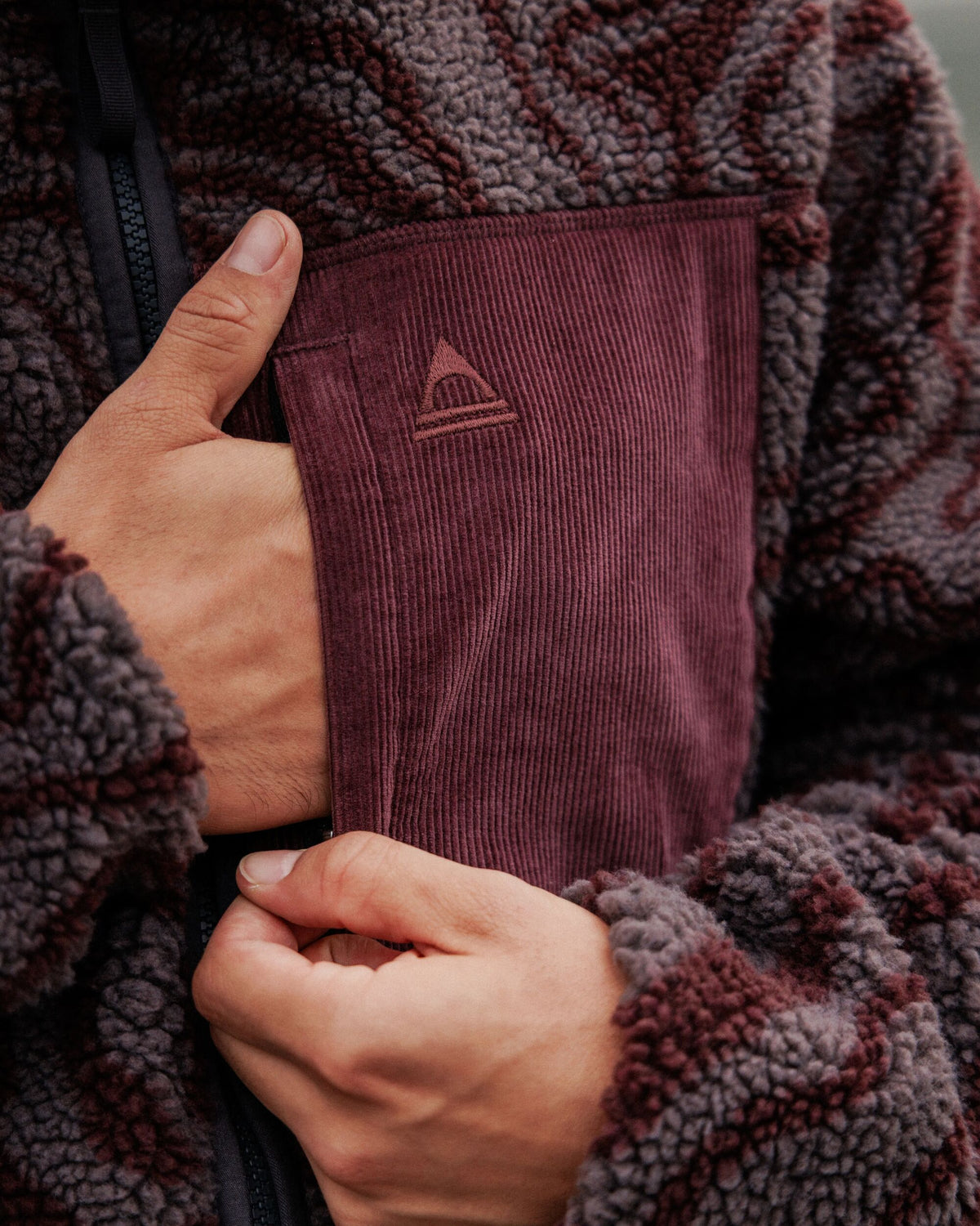 Trekker Deep-Pile Sherpa Fleece - Strata Swirl Brambleberry - Lifestyle